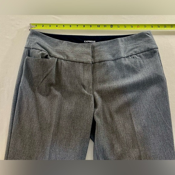 Express Editor Dress Pants Women Sz 14R Gray Mid Rise Straight Leg Pockets - Picture 5 of 7